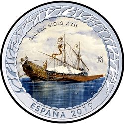 аверс 1,5€ 2019 "17th Century Galley"