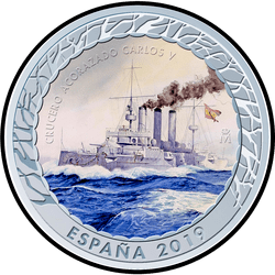 аверс 1,5€ 2019 "Іспанський крейсер Карлос V"
