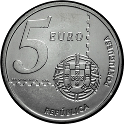 реверс 5€ 2003 "150 years Portuguese stamps"