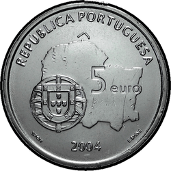 реверс 5€ 2004 "Centro Histórico de Évora"