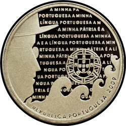 аверс 2½€ 2009 "Lengua portuguesa"