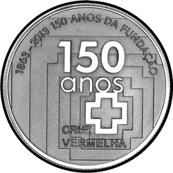 аверс 2½€ 2013 "150 ° anniversario della croce rossa portoghese"