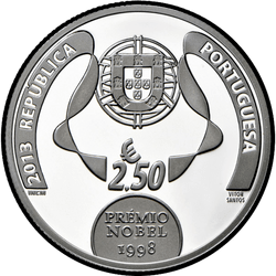 реверс 2½€ 2013 "90-річчя - народження Хосе Сарамаго"