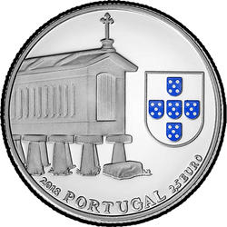 реверс 2½€ 2018 "Casas de granero del noroeste de Portugal"