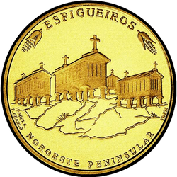 аверс 2½ euro 2018 "Granary Houses From Northwest Of Portugal"