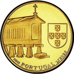 реверс 2½€ 2018 "Зернові будинки з північного заходу Португалії"