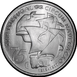 реверс 7½€ 2019 "500 aniversario de la navegación circular de Magallanes"