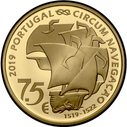 реверс 7½€ 2019 "500 aniversario de la navegación circular de Magallanes"