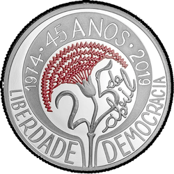 аверс 5€ 2019 "45th Anniversary of the Carnation Revolution"