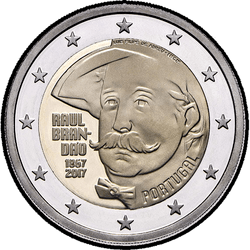 аверс 2€ 2017 "150 ° anniversario della nascita dello scrittore Raul Brandan"