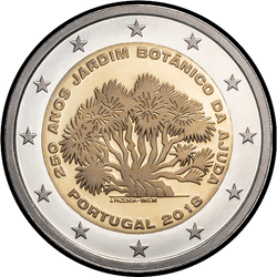 аверс 2€ 2018 "250 aniversario del Jardín Botánico de Ajuda en Lisboa"