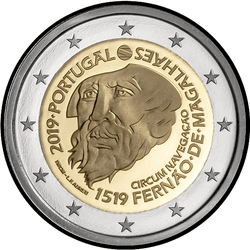 аверс 2€ 2019 "500-річчя кругосветного плавання Магеллана-Елькано"