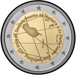 аверс 2€ 2019 "600-річчя Мадейри і відкриття Порто-Санто"