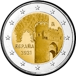 аверс 2€ 2021 "Historic city of Toledo"