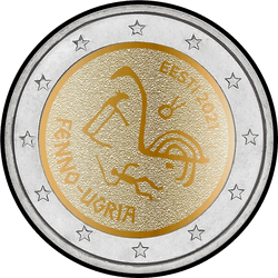 аверс 2€ 2021 "Suomalais-ugrilaiset kansat"