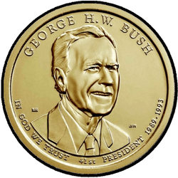 аверс 1$ (buck) 2020 "George W. Bush Sr./ S"