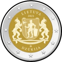 аверс 2€ 2021 "Regione Dzukiya"