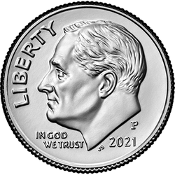 аверс 10¢ (дайм) 2021 "Silver"