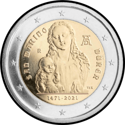 аверс 2€ 2021 "550th anniversary of the birth of Albrecht Durer"