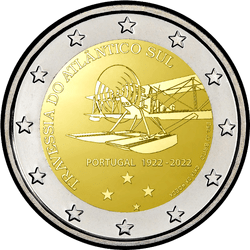 аверс 2€ 2022 "Ensimmäisen Etelä-Atlantin ilmaristeyksen 100-vuotisjuhla"