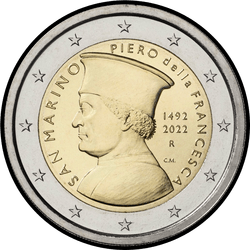 аверс 2€ 2022 "530 years since the death of Piero della Francesca"
