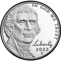 аверс 5¢ (nickel) 2022 "P"