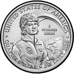 реверс 25¢ (quarter) 2022 "Dr. Sally Ride"