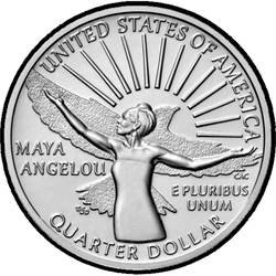 реверс 25¢ (quarter) 2022 "مايا أنجيلو"