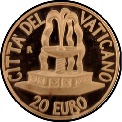 аверс 20 евро 2005 "Таинства христианского посвящения - Крещения"