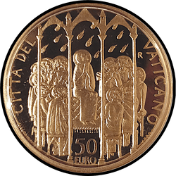 аверс 50 евро 2006 "Таинства христианского посвящения - Конфирмации"