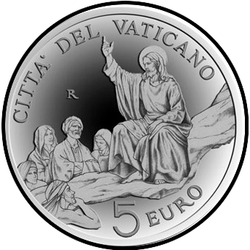 аверс 5€ 2013 "Pontificat du Pape François"