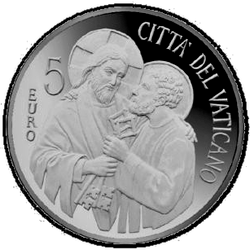 аверс 5€ 2013 "Inizio del Pontificato di Papa Francesco"