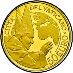 аверс 50€ 2014 "Pope Ioannes Paulus II"