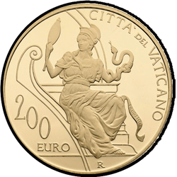 аверс 200 euro 2015 "The Cardinal Virtues - Prudence"