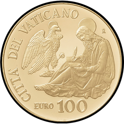 аверс 100 евро 2017 "Евангелисты: святой Иоанн"