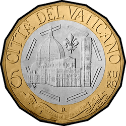 аверс 5€ 2018 "600e anniversaire de la coupole de Santa Maria del Fiore"