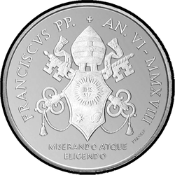 реверс 5€ 2018 "40th anniversary of the death of Pope Paul VI"