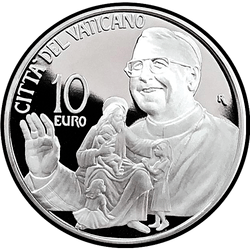 аверс 10 евро 2018 "40-я годовщина смерти папы римского Иоанна Павла I"