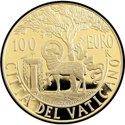 аверс 100€ 2018 "Apostolic Constitutions of Vatican II: Sacrosanctum Concilium"