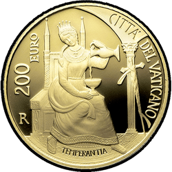 аверс 200 euro 2018 "The Cardinal Virtues - Temperance"