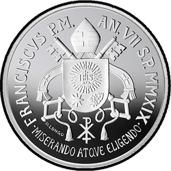 реверс 5€ 2019 "150. Jahrestag der Gründung des Circolo di San Pietro"
