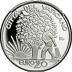 аверс 20 евро 2019 "Год Папы Франциска"
