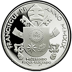 реверс 20 евро 2019 "Год Папы Франциска"