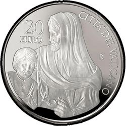 аверс 20 евро 2020 "Папа Франциск, год MMXX"