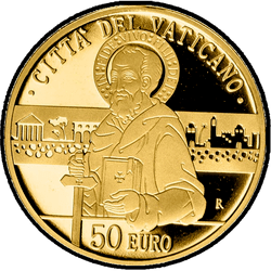 аверс 50€ 2020 "Hechos de los Apóstoles: Pablo Testigo de Cristo"