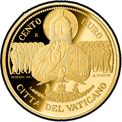 аверс 100€ 2020 "The Apostolic Constitutions of the 2nd Vatican Council: Dei Verbum"