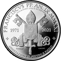 реверс 5€ 2021 "50th Anniversary of the Association of St. Peter and St. Paul"