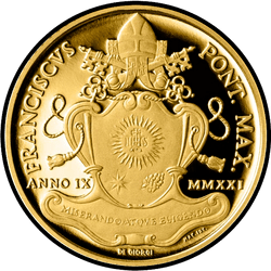 реверс 20€ 2021 "Fourth centenary of the death of Pope Paul V"