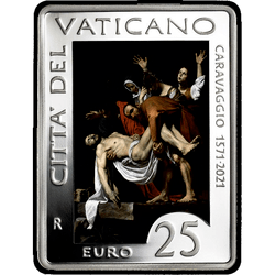 аверс 25€ 2021 "450th Anniversary of the Birth of Caravaggio"
