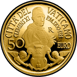 аверс 50€ 2021 "Terzo centenario della morte di Papa Clemente XI"